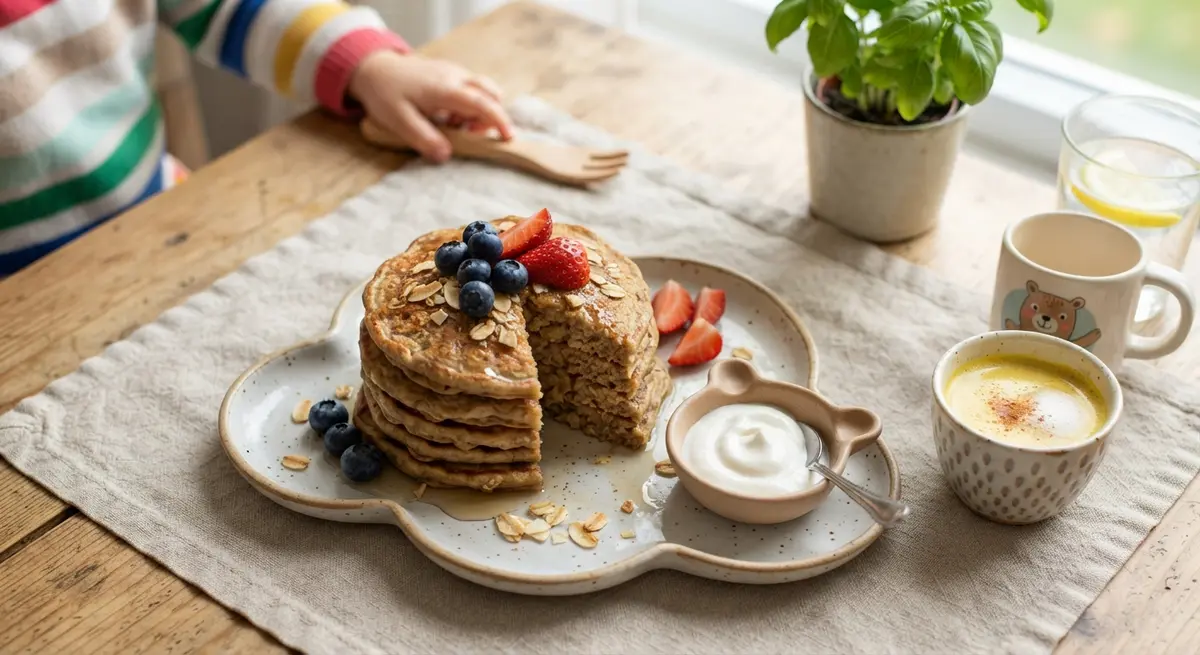 Vegan Banana Oat Pancakes For Kids